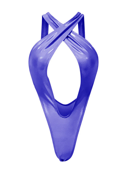 Diamond Dolls Shine Hallicon Bodysuit Purple