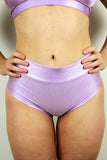 Rarr Mid Waisted Brazil Scrunchie Bum Shorts - Pink Sparkle