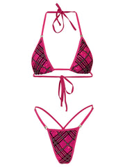 Diamond Dolls Plaid Thong Set