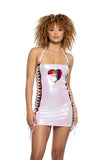 Unicorn and Rainbow Lace-Up Mini Dress - JR113