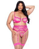 Bubblegum Heart 3-Piece Garter Short Set - LI620