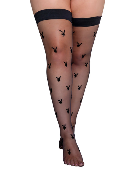 Playboy Bunny Noir Stockings - Black PBL122