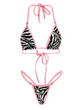 Diamond Dolls Bikini Set Pink Zebra