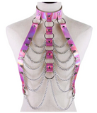 Holographic Chained Chest Harness