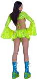 Sequin Flare Skirt - Neon Yellow 6414