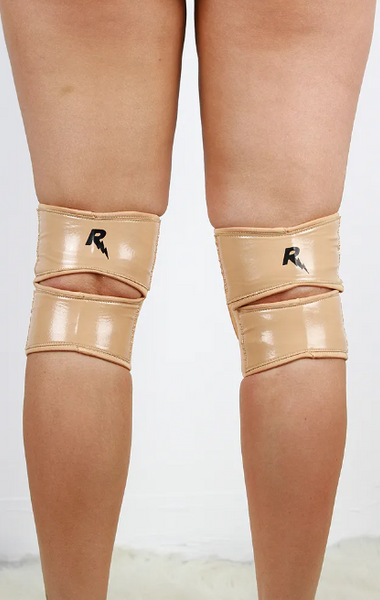 Rarr Vinyl Neoprene Grip Knee Pads - Nude