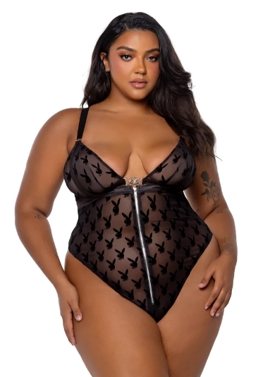 Playboy Bunny Charm Teddy - Black PBLI163