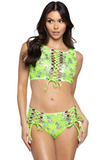 Eyelash Sequin and Prism Lace-Up Shorts - JR144