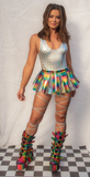 Pleated Vinyl Skirt - Glitter FE243