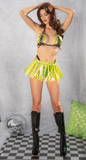 Pleated Vinyl Skirt - Glitter FE243