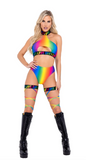 Rainbow High-Waisted Shorts - 6139