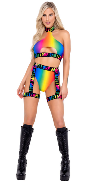 Rainbow High-Waisted Shorts - 6139