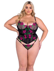 Peony Paradise Corset 2-Piece Set - LI678