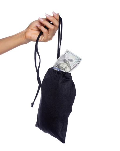 Spandex Iridescent Money Bag - 6731 Black