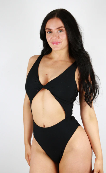 Rarr Black Matte Twisty Silver Bodysuit