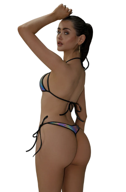 2PC Reflective Bikini Tie Set - 6701