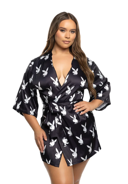 Playboy Chill Bunny Robe - PBLI196 Black