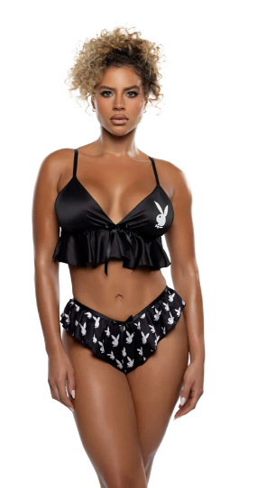 Playboy Flutter Bunny 2PCLounge Set - PBLI195 Black