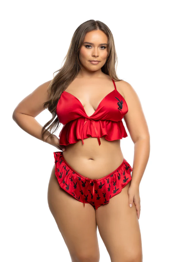 Playboy Flutter Bunny 2PCLounge Set - PBLI195 Black