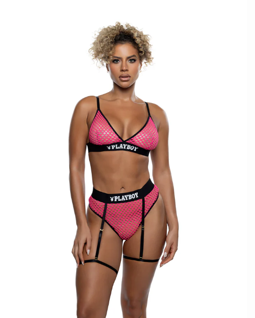 Playboy Erotic Bunny 2PC Set - PBLI193 Black