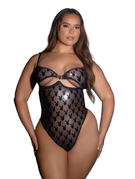 Playboy Shimmer Bunny Teddy - PBLI187 Red