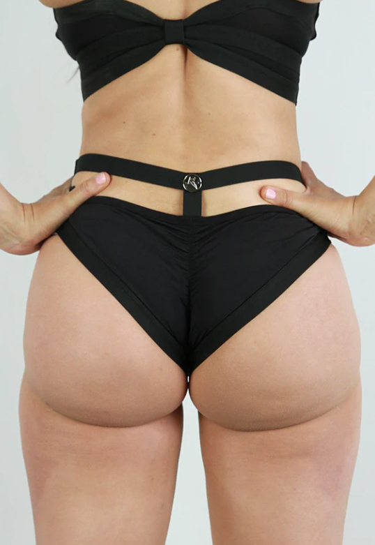 Rarr Luxe Strappy Booty Short - Black
