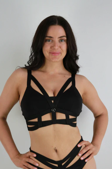 Rarr Luxe Strappy Bralette Top - Black