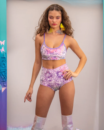 Sequin Velvet Short - FF150 Lavender