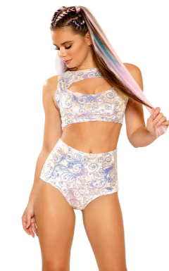 Sequin Velvet Short - FF150 White