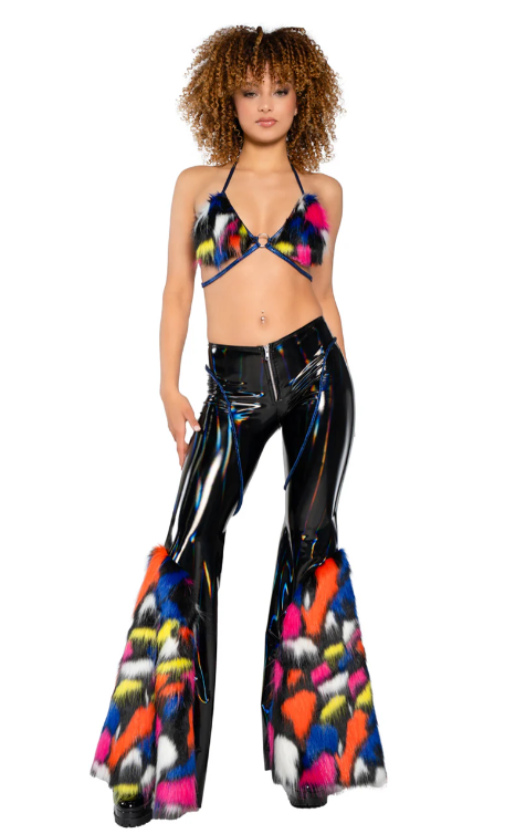 Faux Fur Triangle Top - JR146 Baby Pink