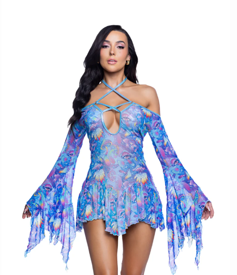 Flow Dress - JR261  Mushroom Print