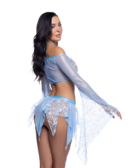 Sequin Butterfly Top & Skirt Set - JR262 Baby Blue