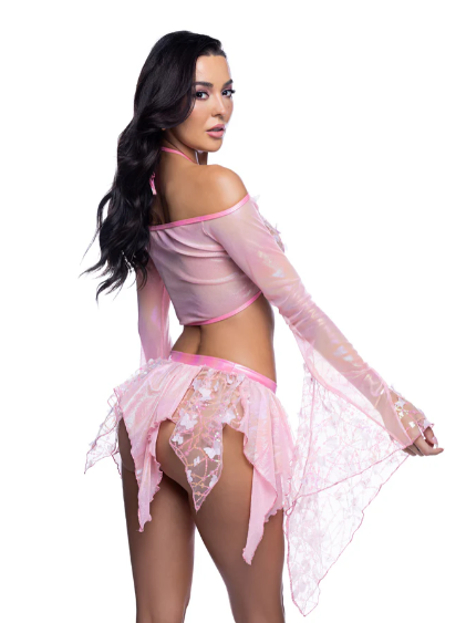 Sequin Butterfly Top & Skirt Set - JR262 Baby Blue