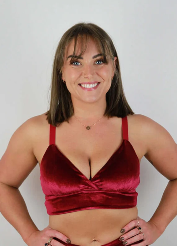 Verona Velvet Bikini Bra - Berry