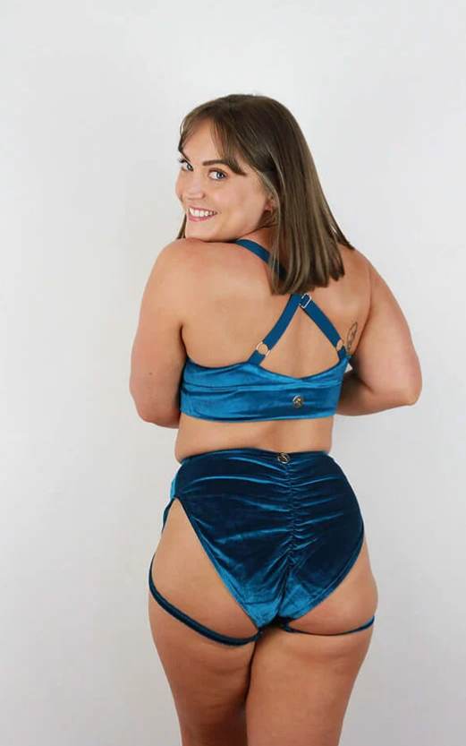 Verona Velvet Waist Short - Teal