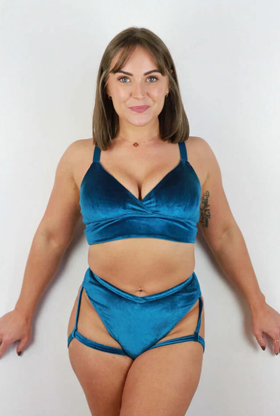 Verona Velvet Waist Short - Teal