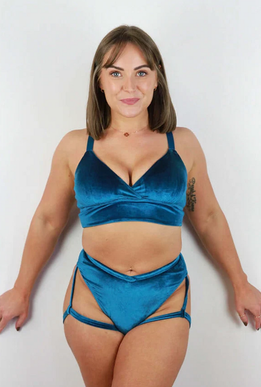 Verona Velvet Waist Short - Teal