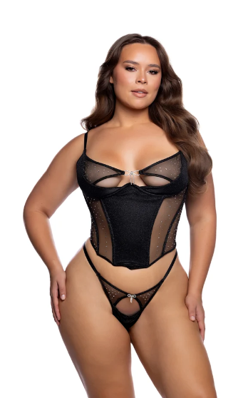 Midnight Shimmer - 2pc Bustier Set. LI1155