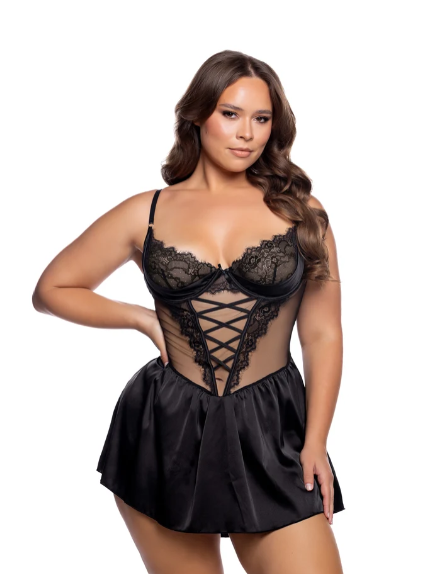 Haute Night Babydoll - LI1105 Black