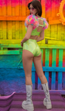 Faux Fur Shoulder Poofs - Neon Multi Colour FR160