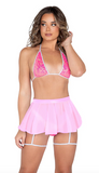 Sheer Mesh Skirt - Hot Pink 6010