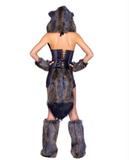 Pair of Faux Fur Wolf Leg Warmers - 6353