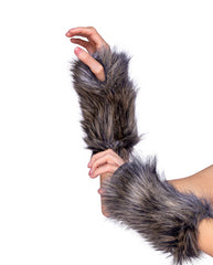 Pair of Faux Fur Wolf Gloves - 6352