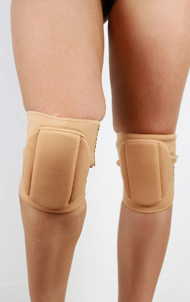 Rarr Vinyl Neoprene Grip Knee Pads - Nude