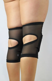 Rarr Long Spandex Vinyl/Mesh Dance Knee Pads - Nude