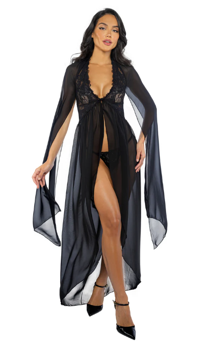 Smoldering Maxi Nightgown Piece Set - LI768