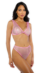 Think Pink Rhinestone Tube 2-Piece Short Set - Pink Ll729