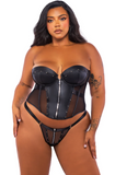 Lust & Leather Corset 2 Piece - Ll698