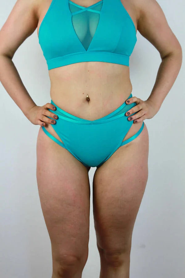 Sienna Low Waist Strap Short - Tiffany Blue