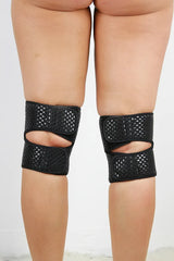 Rarr Velcro Grip Knee Pads Gel Dot - Black and Nude